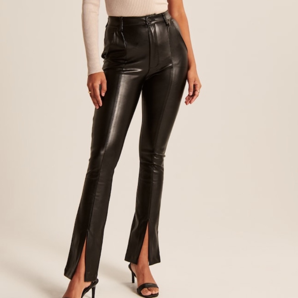 Abercrombie & Fitch split hem leather pants